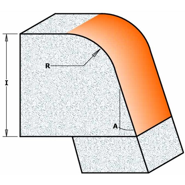 Фреза фасочная для искусственного камня 50,8x25,4x74,9 мм, хвостовик 12 мм CMT, фото , изображение 2 | SNABZHENIE.com.ua