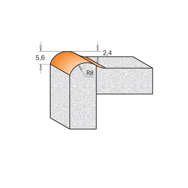 Фреза для бортика “антиперелив” 25,4x22,2x77мм, хвостовик 12,7мм CMT, фото , изображение 2 | SNABZHENIE.com.ua