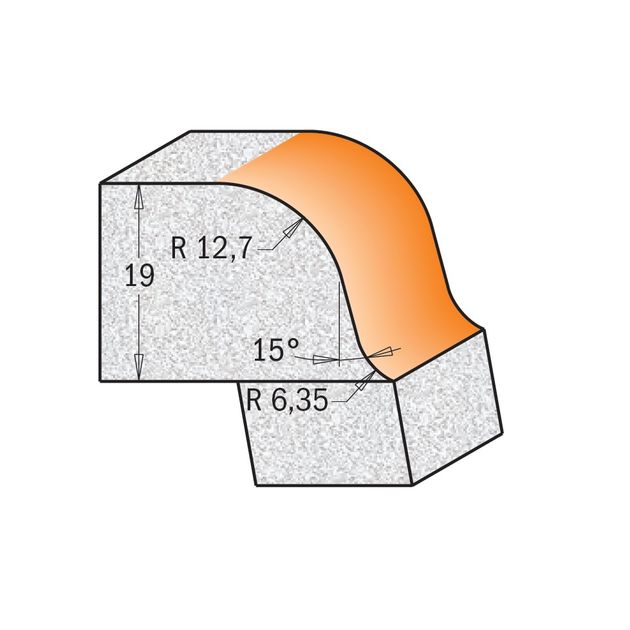 Фреза фасочна для штучного каменю 54 x 25,4 x 77,6 мм, хвостовик 12,7 мм CMT (880.542.11), фото , зображення 2 | SNABZHENIE.com.ua Фреза фасочна для штучного каменю 54 x 25,4 x 77,6 мм, хвостовик 12,7 мм CMT (880.542.11), фото , зображення 2 | SNABZHENIE.com.ua