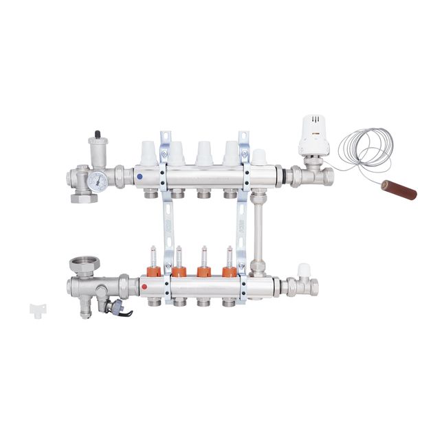 Коллекторная группа Icma 3/4", 4 выхода, с расходомером A2K013, фото , изображение 3 | SNABZHENIE.com.ua Коллекторная группа Icma 3/4", 4 выхода, с расходомером A2K013, фото , изображение 3 | SNABZHENIE.com.ua