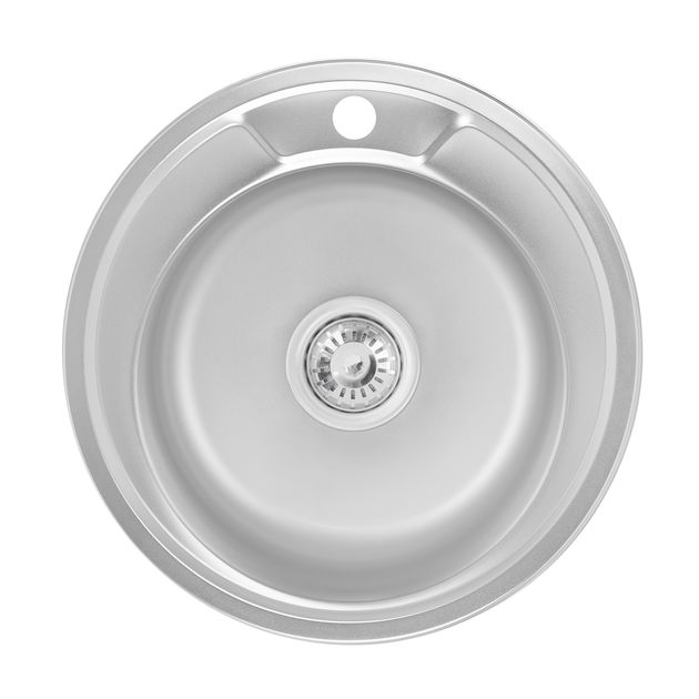 Кухонная мойка Lidz 490-A, 0,6 мм, Satin, фото  | SNABZHENIE.com.ua