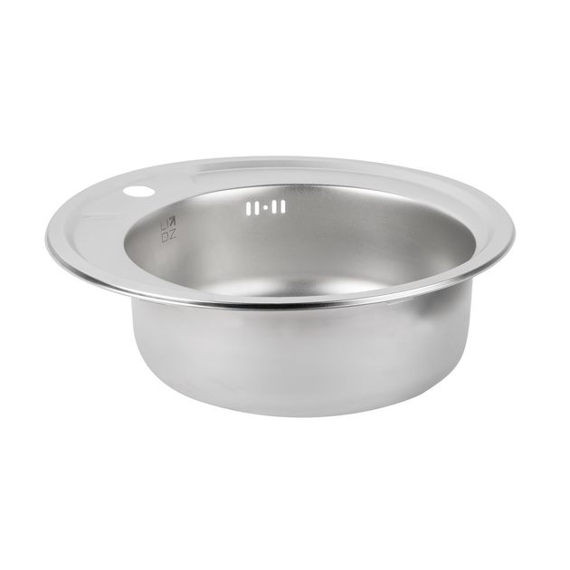 Кухонная мойка Lidz 490-A, 0,6 мм, Satin, фото , изображение 4 | SNABZHENIE.com.ua