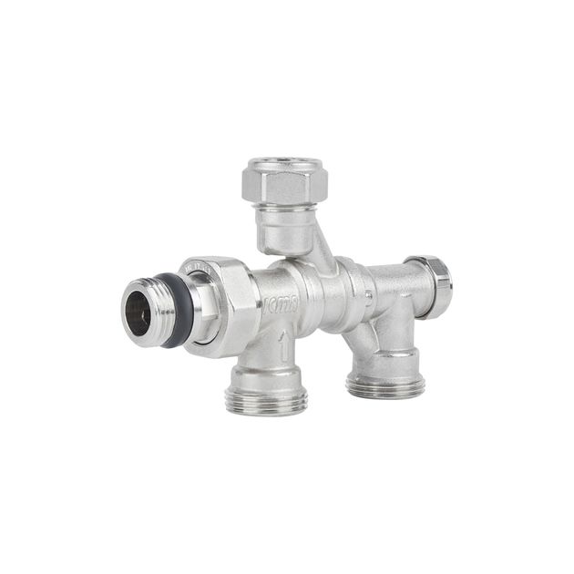 Кран радиаторный Icma 1/2х3/4, нижнее подключение №877, фото  | SNABZHENIE.com.ua