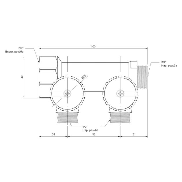 Коллектор Icma 3/4" 2 выхода №227, фото , изображение 2 | SNABZHENIE.com.ua Коллектор Icma 3/4" 2 выхода №227, фото , изображение 2 | SNABZHENIE.com.ua