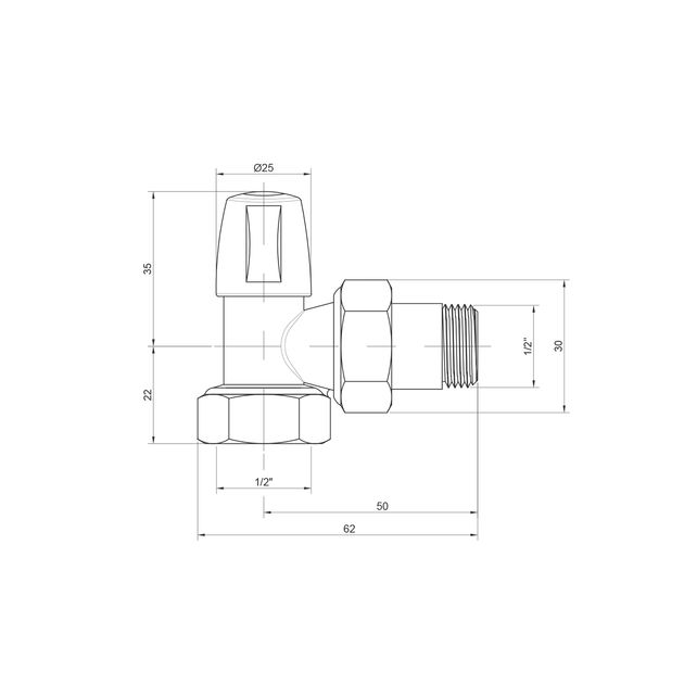 Кран радиаторный Icma угловой 1/2 без ручки №805, фото , изображение 2 | SNABZHENIE.com.ua Кран радиаторный Icma угловой 1/2 без ручки №805, фото , изображение 2 | SNABZHENIE.com.ua