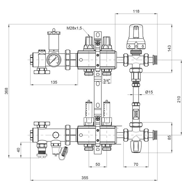Коллекторная группа Icma 1/2" с расходомером №K0111, фото , изображение 2 | SNABZHENIE.com.ua Коллекторная группа Icma 1/2" с расходомером №K0111, фото , изображение 2 | SNABZHENIE.com.ua