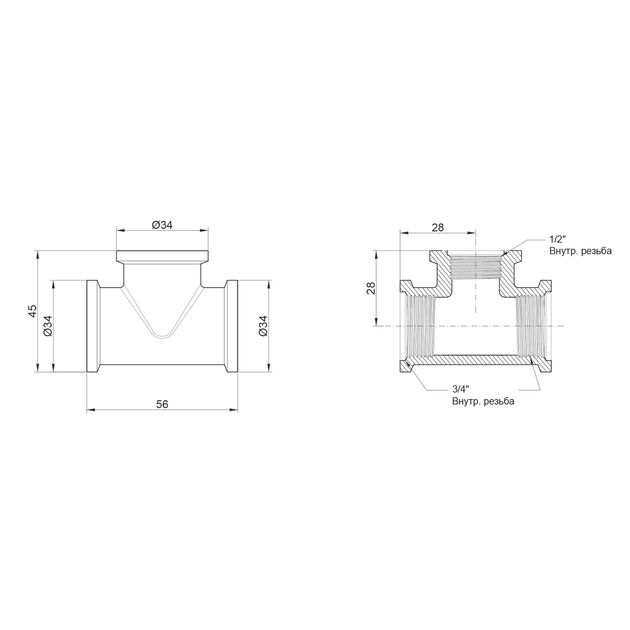 Тройник Icma 3/4"х1/2"х3/4" ВР №1203, фото , изображение 2 | SNABZHENIE.com.ua Тройник Icma 3/4"х1/2"х3/4" ВР №1203, фото , изображение 2 | SNABZHENIE.com.ua