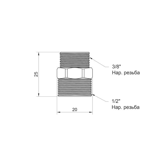 Ниппель Icma 3/8"х1/2" НР №1211, фото , изображение 2 | SNABZHENIE.com.ua Ниппель Icma 3/8"х1/2" НР №1211, фото , изображение 2 | SNABZHENIE.com.ua