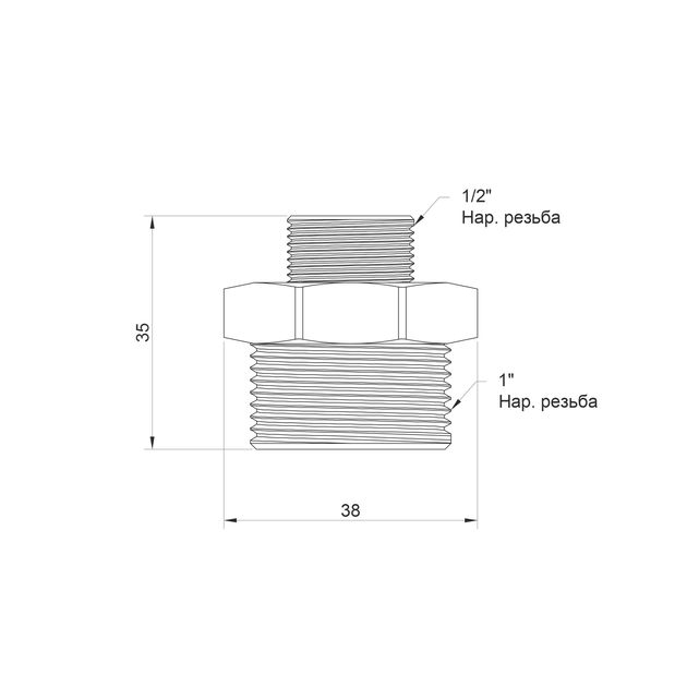 Ниппель Icma 1/2" х 1" НР №1211, фото , изображение 2 | SNABZHENIE.com.ua Ниппель Icma 1/2" х 1" НР №1211, фото , изображение 2 | SNABZHENIE.com.ua