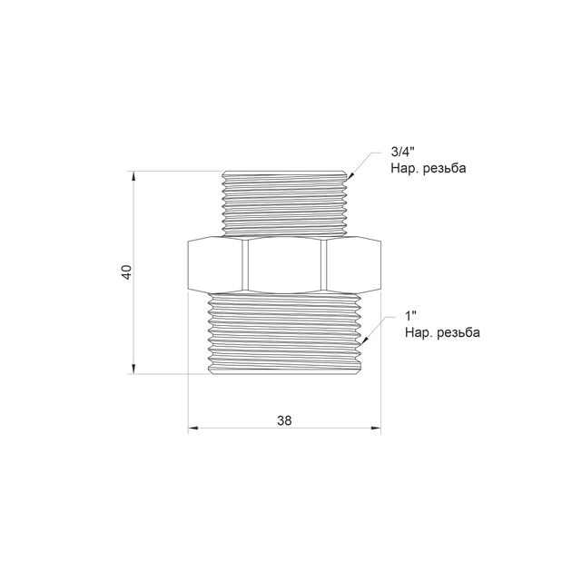 Ниппель Icma 3/4"х1" НР №1211, фото , изображение 2 | SNABZHENIE.com.ua Ниппель Icma 3/4"х1" НР №1211, фото , изображение 2 | SNABZHENIE.com.ua