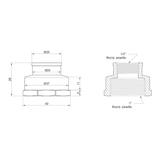 Муфта Icma 1/2x1 ВР №1214, фото , изображение 2 | SNABZHENIE.com.ua Муфта Icma 1/2x1 ВР №1214, фото , изображение 2 | SNABZHENIE.com.ua