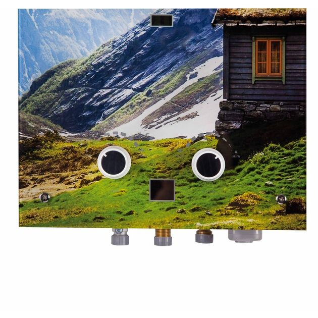 Колонка газова димохідна Thermo Alliance JSD20-10GC 10 л панель зі скла з малюнком гори, фото , зображення 5 | SNABZHENIE.com.ua Колонка газова димохідна Thermo Alliance JSD20-10GC 10 л панель зі скла з малюнком гори, фото , зображення 5 | SNABZHENIE.com.ua
