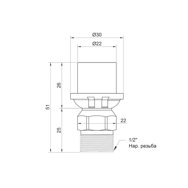 Переходник Icma 20х1/2 НР №402, фото , изображение 2 | SNABZHENIE.com.ua Переходник Icma 20х1/2 НР №402, фото , изображение 2 | SNABZHENIE.com.ua