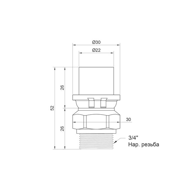 Переходник Icma 20х3/4 НР №402, фото , изображение 2 | SNABZHENIE.com.ua Переходник Icma 20х3/4 НР №402, фото , изображение 2 | SNABZHENIE.com.ua