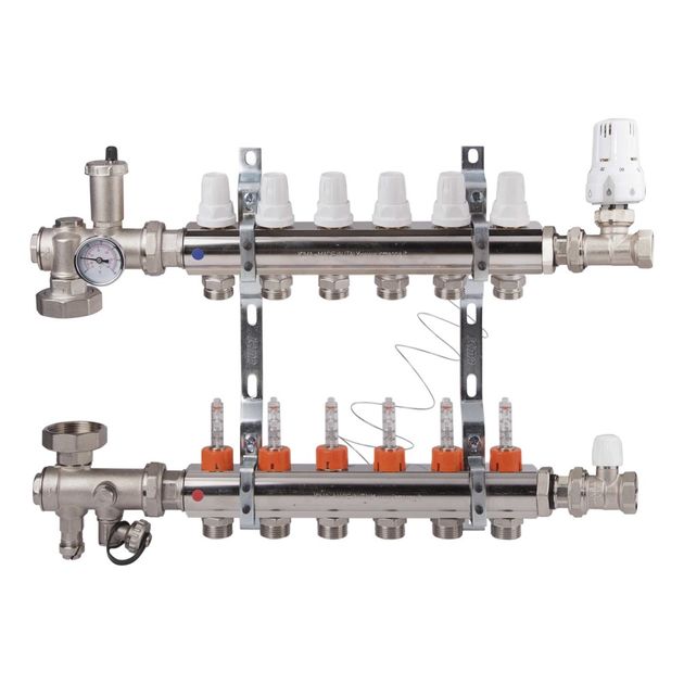 Коллекторная группа Icma 3/4", 6 выходов с расходомером A3K013, фото  | SNABZHENIE.com.ua