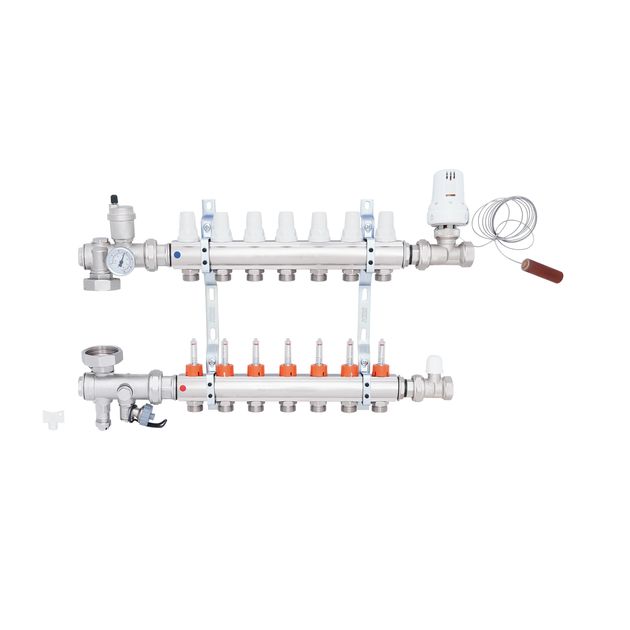 Коллекторная группа Icma 3/4" 7 выходов с расходомером A3K013, фото , изображение 3 | SNABZHENIE.com.ua Коллекторная группа Icma 3/4" 7 выходов с расходомером A3K013, фото , изображение 3 | SNABZHENIE.com.ua