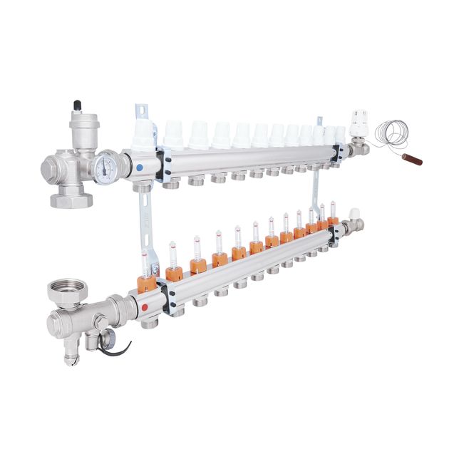 Коллекторная группа Icma 3/4", 12 выходов, с расходомером A3K013, фото  | SNABZHENIE.com.ua