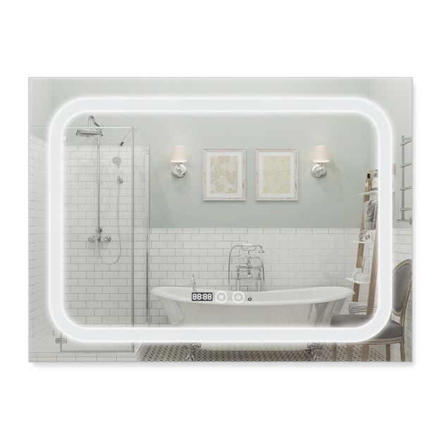 Зеркало Qtap Mideya 800х600 с LED и антизапотеванием QT2078F906W, фото  | SNABZHENIE.com.ua