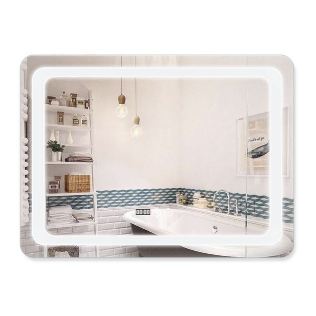 Зеркало Qtap Mideya 800х600 с LED-подсветкой и антизапотеванием, фото  | SNABZHENIE.com.ua