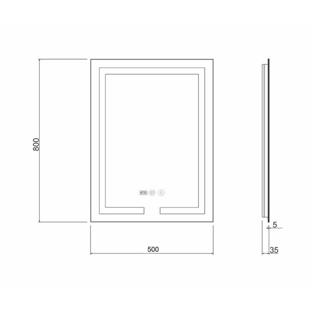 Зеркало Qtap Mideya 500х800 (DC-F936) з LED-підсвіткою та антизапотіванням QT2078F936W, фото , зображення 2 | SNABZHENIE.com.ua Зеркало Qtap Mideya 500х800 (DC-F936) з LED-підсвіткою та антизапотіванням QT2078F936W, фото , зображення 2 | SNABZHENIE.com.ua