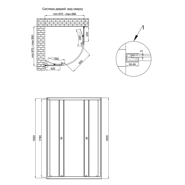 Душевая кабина Qtap Presto 90x90 см, стекло Pear 5 мм без поддона, фото , изображение 2 | SNABZHENIE.com.ua Душевая кабина Qtap Presto 90x90 см, стекло Pear 5 мм без поддона, фото , изображение 2 | SNABZHENIE.com.ua