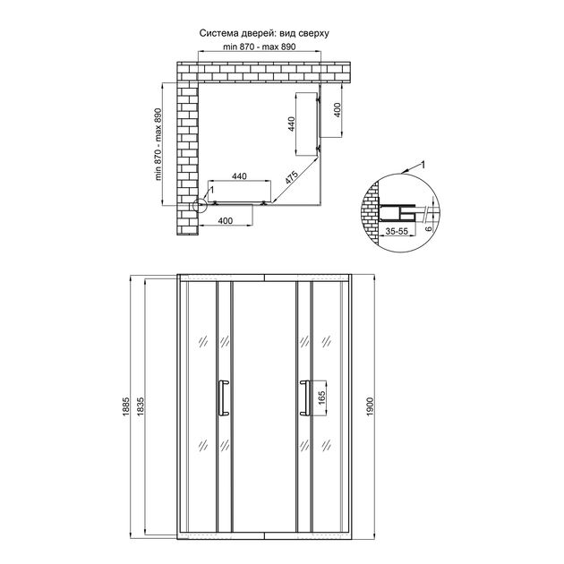 Душевая кабина Qtap Taurus 90x90 см, стекло Clear 6 мм, без поддона, фото , изображение 2 | SNABZHENIE.com.ua Душевая кабина Qtap Taurus 90x90 см, стекло Clear 6 мм, без поддона, фото , изображение 2 | SNABZHENIE.com.ua