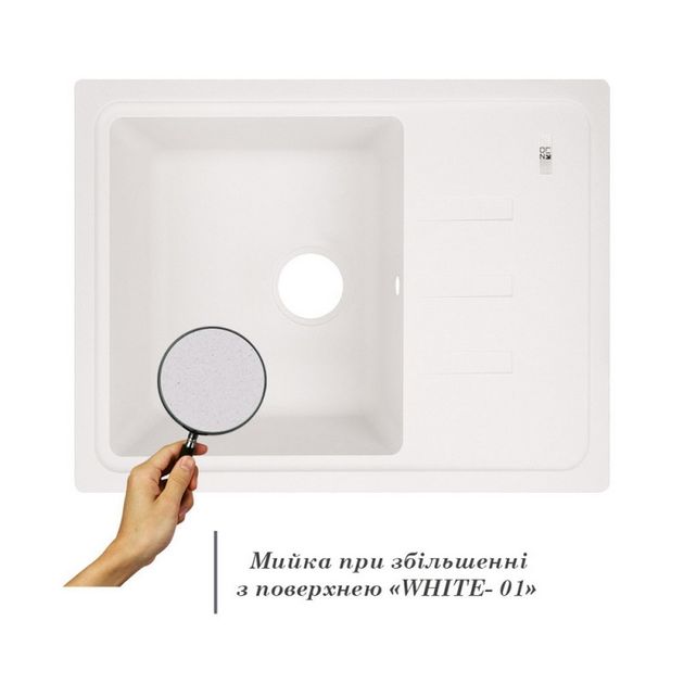 Кухонна мийка Lidz 620x435/200 WHI-01 (LIDZWHI01620435200), фото , зображення 3 | SNABZHENIE.com.ua Кухонна мийка Lidz 620x435/200 WHI-01 (LIDZWHI01620435200), фото , зображення 3 | SNABZHENIE.com.ua