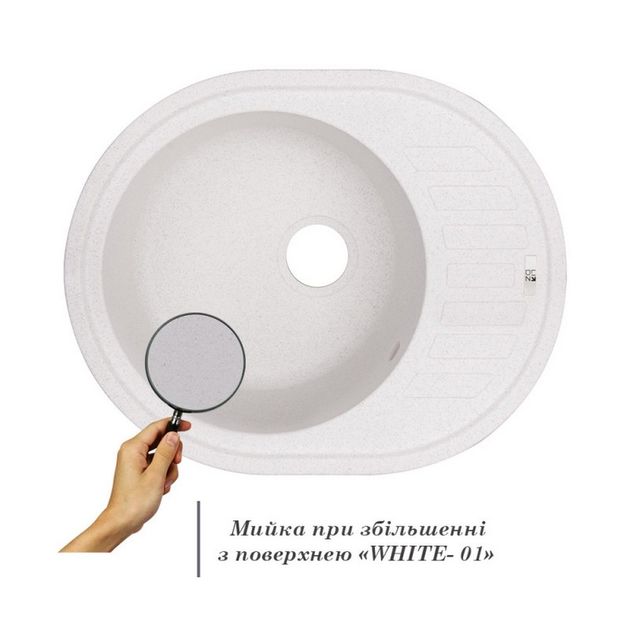 Кухонна мийка Lidz 620x500/200 WHI-01 (LIDZWHI01615500200), фото , зображення 3 | SNABZHENIE.com.ua Кухонна мийка Lidz 620x500/200 WHI-01 (LIDZWHI01615500200), фото , зображення 3 | SNABZHENIE.com.ua