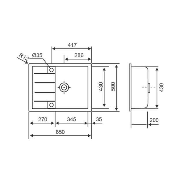 Кухонна мийка Lidz 650x500/200 STO-10 (LIDZSTO106505002), фото , зображення 2 | SNABZHENIE.com.ua Кухонна мийка Lidz 650x500/200 STO-10 (LIDZSTO106505002), фото , зображення 2 | SNABZHENIE.com.ua