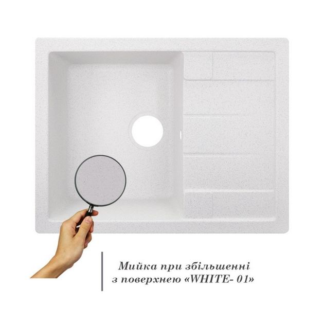 Кухонна мийка Lidz 650x500/200 WHI-01 (LIDZWHI016505002), фото , зображення 3 | SNABZHENIE.com.ua Кухонна мийка Lidz 650x500/200 WHI-01 (LIDZWHI016505002), фото , зображення 3 | SNABZHENIE.com.ua