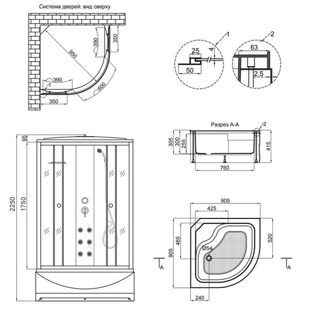 Гидромассажный бокс Lidz Tani SBM90x90.SAT.HIGH.FR, стекло 4 мм Frost, фото , изображение 2 | SNABZHENIE.com.ua Гидромассажный бокс Lidz Tani SBM90x90.SAT.HIGH.FR, стекло 4 мм Frost, фото , изображение 2 | SNABZHENIE.com.ua