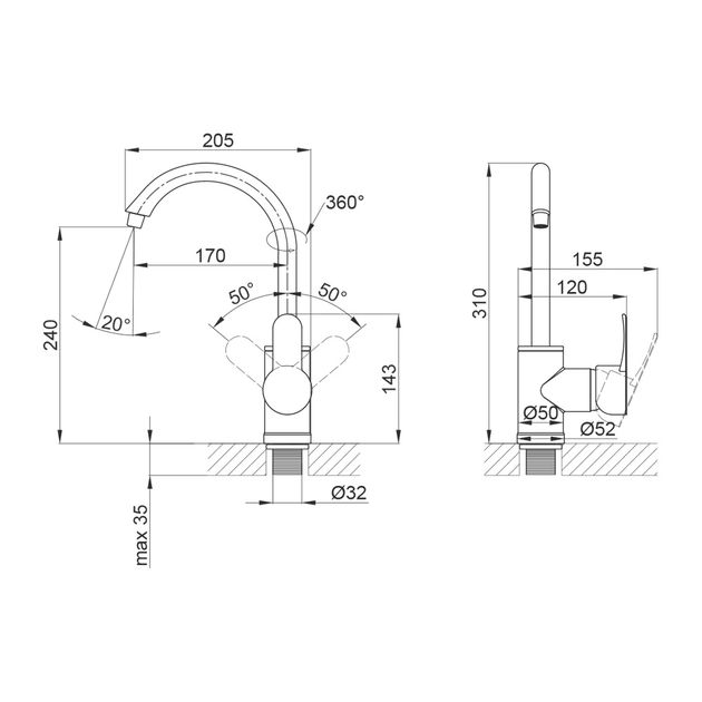 Змішувач для кухні Brinex 40W 007, фото , зображення 2 | SNABZHENIE.com.ua Змішувач для кухні Brinex 40W 007, фото , зображення 2 | SNABZHENIE.com.ua