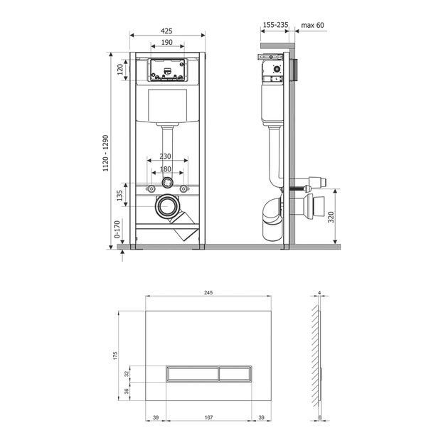 Набор инсталляция 4 в 1 Qtap Nest ST с линейной панелью QT0133M425V, фото , изображение 2 | SNABZHENIE.com.ua Набор инсталляция 4 в 1 Qtap Nest ST с линейной панелью QT0133M425V, фото , изображение 2 | SNABZHENIE.com.ua