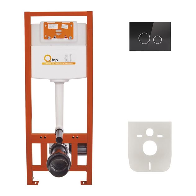 Набор инсталляция 4 в 1 Qtap Nest ST с круглой панелью QT0133M425V1163GB, фото  | SNABZHENIE.com.ua