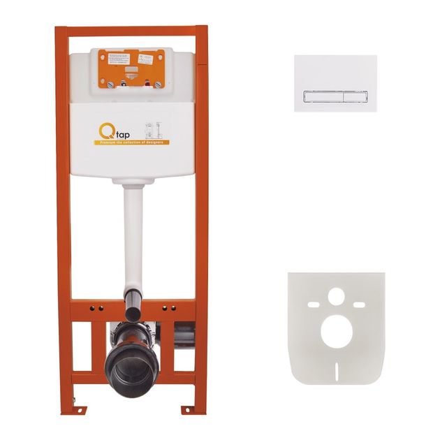 Набор инсталляции 4 в 1 Qtap Nest ST с панелью смыва QT0133M425M, фото  | SNABZHENIE.com.ua