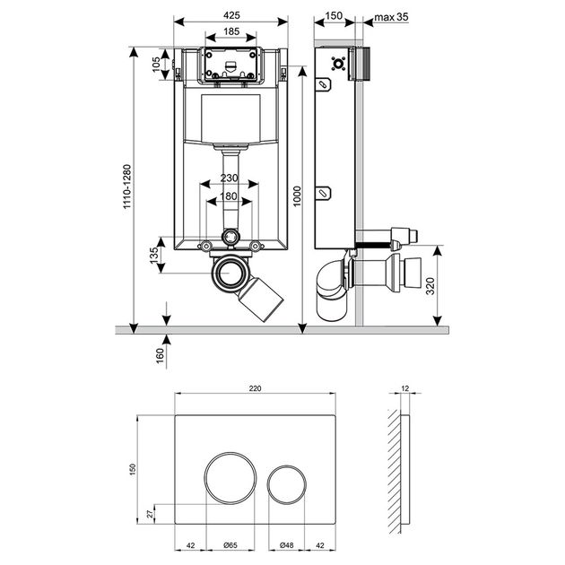 Инсталляция 4 в 1 Qtap Nest ST с круг. панелью смыва QT0133M425M11112CRM, фото , изображение 2 | SNABZHENIE.com.ua Инсталляция 4 в 1 Qtap Nest ST с круг. панелью смыва QT0133M425M11112CRM, фото , изображение 2 | SNABZHENIE.com.ua