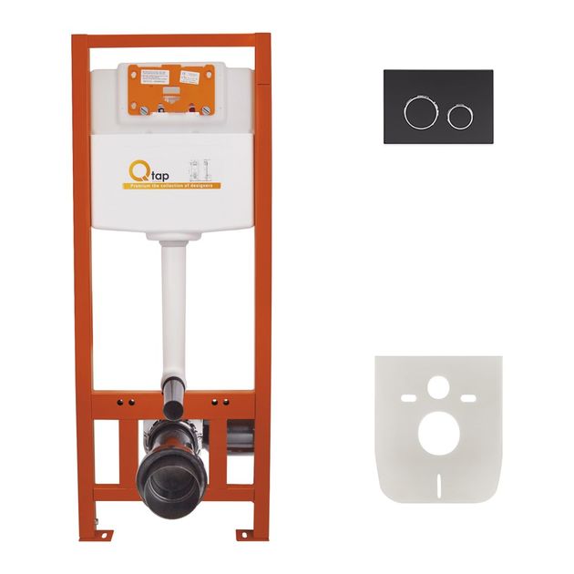 Набор инсталляции 4 в 1 Qtap Nest ST с круглой панелью QT0133M425M11V1146MB, фото  | SNABZHENIE.com.ua