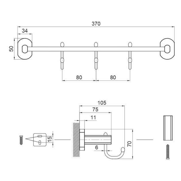 Крючок Qtap Liberty BLM 1154-3, фото , зображення 2 | SNABZHENIE.com.ua Крючок Qtap Liberty BLM 1154-3, фото , зображення 2 | SNABZHENIE.com.ua