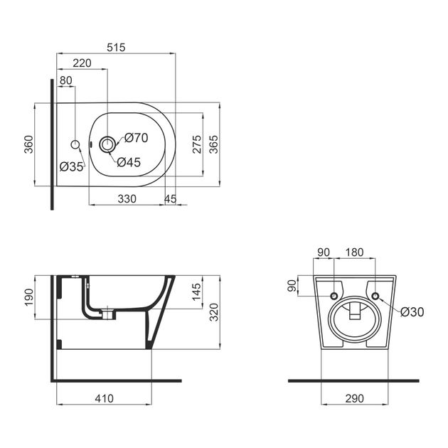 Биде подвесное Qtap Swan 520х360х320 белое QT16555378W, фото , изображение 2 | SNABZHENIE.com.ua Биде подвесное Qtap Swan 520х360х320 белое QT16555378W, фото , изображение 2 | SNABZHENIE.com.ua