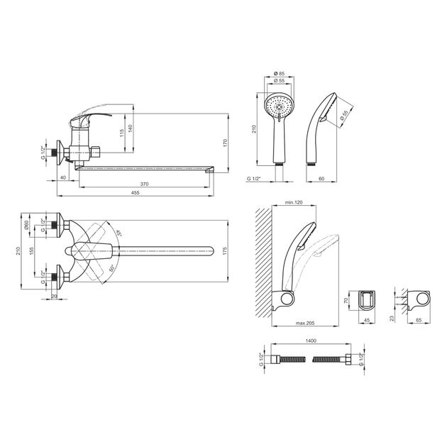 Змішувач для ванни Lidz (CRM) Mars 81 005-1 New, фото , зображення 2 | SNABZHENIE.com.ua Змішувач для ванни Lidz (CRM) Mars 81 005-1 New, фото , зображення 2 | SNABZHENIE.com.ua