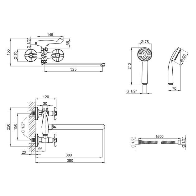 Змішувач для ванни Lidz (CRM) Dominox 15 143, фото , зображення 2 | SNABZHENIE.com.ua Змішувач для ванни Lidz (CRM) Dominox 15 143, фото , зображення 2 | SNABZHENIE.com.ua