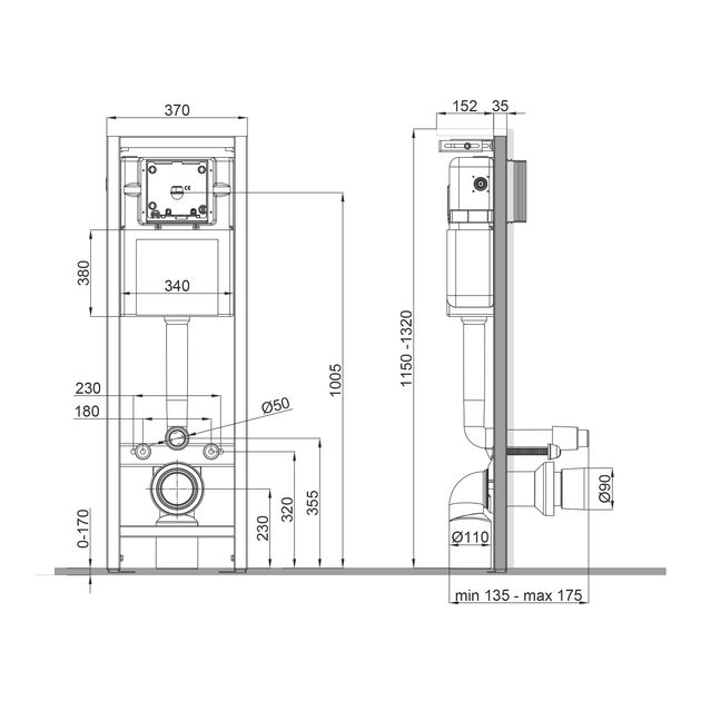 Инсталляция для унитаза Qtap Nest Uni QT0233M370, фото , изображение 2 | SNABZHENIE.com.ua Инсталляция для унитаза Qtap Nest Uni QT0233M370, фото , изображение 2 | SNABZHENIE.com.ua