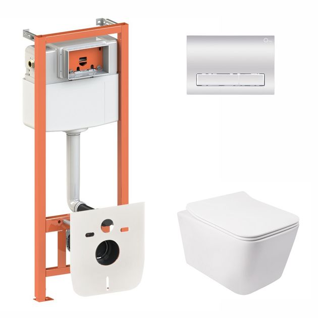 Набор Qtap 3 в 1: инсталляция Nest QT0133M425 + унитаз Crow QT05335170W, фото  | SNABZHENIE.com.ua