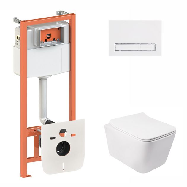 Набор Qtap 3 в 1 Nest с инсталляцией и унитазом Crow QT05335170W, фото  | SNABZHENIE.com.ua