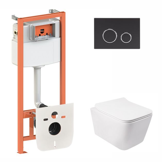 Набор Qtap 3 в 1: инсталляция Nest QT0133M425 + унитаз Crow QT05335170W, фото  | SNABZHENIE.com.ua