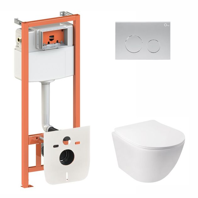 Набор Qtap 3 в 1: инсталляция Nest QT0133M425 и унитаз Jay QT07335176W, фото  | SNABZHENIE.com.ua