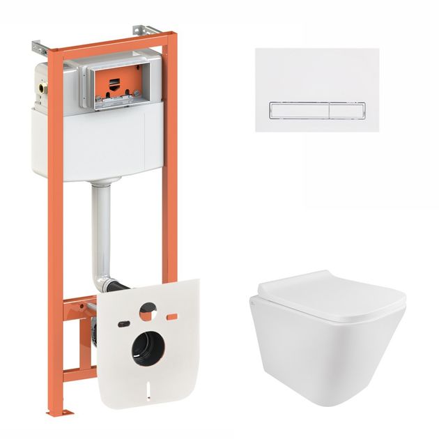 Набор Qtap 3 в 1 Nest с панелью смыва и унитазом Tern QT1733052ERW, фото  | SNABZHENIE.com.ua