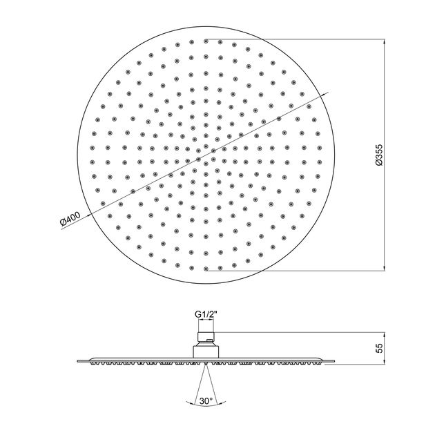Лейка для душа Qtap Hlavova S400O1ZBB, фото , изображение 2 | SNABZHENIE.com.ua Лейка для душа Qtap Hlavova S400O1ZBB, фото , изображение 2 | SNABZHENIE.com.ua