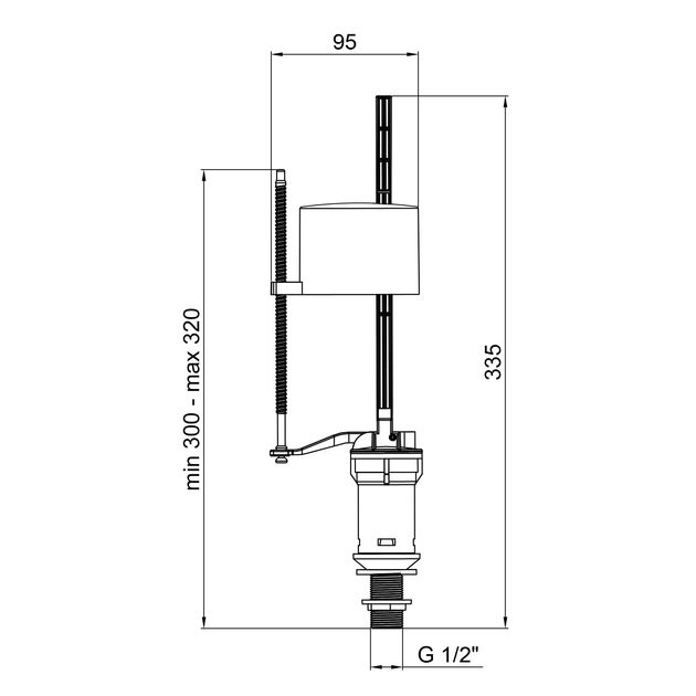Наповнювальний механізм для унітазу Lidz (WHI) 60 02 K002 00 з нижнім підводом, фото , зображення 2 | SNABZHENIE.com.ua