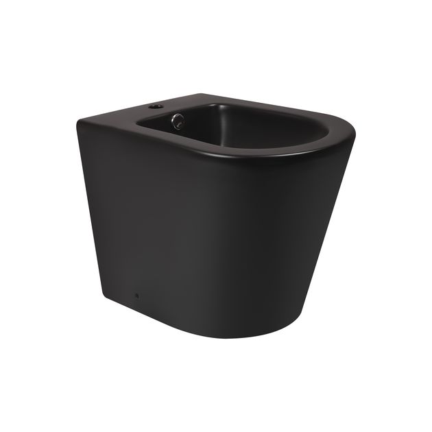 Биде Qtap Scorpio напольное черное матовое 530x360x395 QT14441003CMB, фото  | SNABZHENIE.com.ua